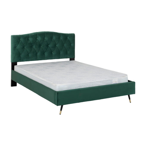 Freya 4FT6 Bed - Green Velvet Fabric