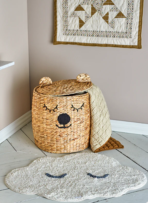 Bloomingville Dolma Basket w/Lid, Nature, Water Hyacinth