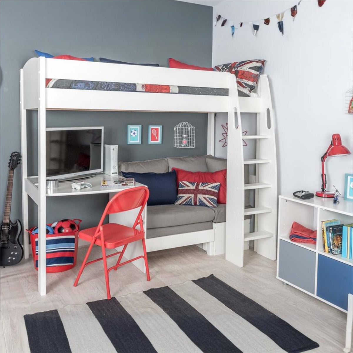 Highsleeper, Sofa, Fixed Desk Sofa Grey