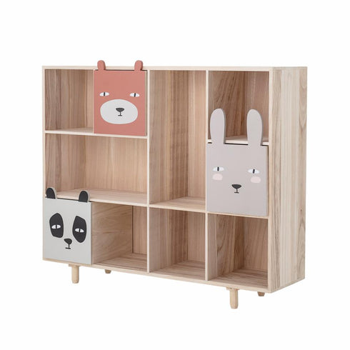 Bloomingville Bookcase with Drawers Paulownia (Wide) - Nature