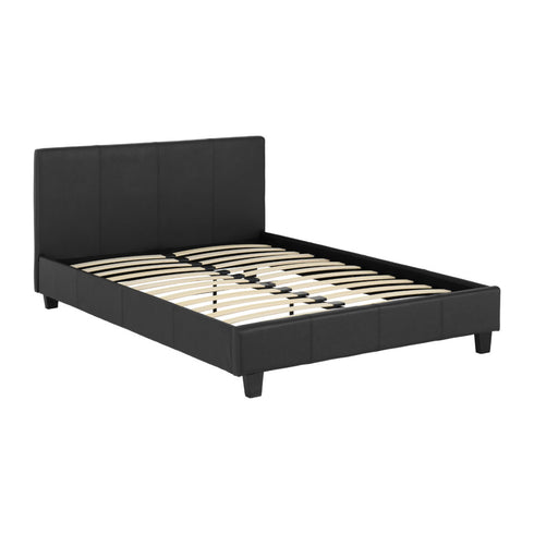 Prado 4FT6 Bed - Black Faux Leather