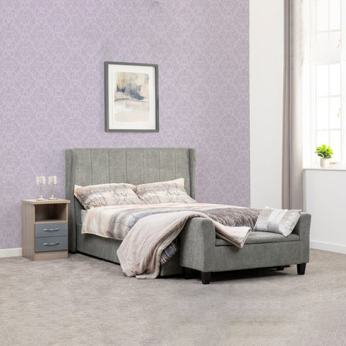 Amelia Plus 4FT6 Storage Bed - Dark Grey Fabric