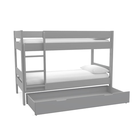 Compact Bunk Bed With Open Trundle Grey