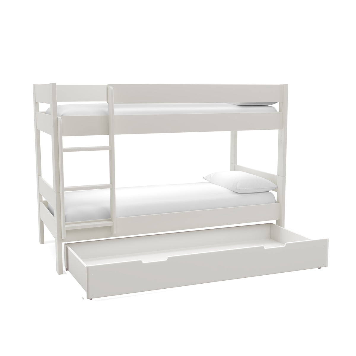 Compact Bunk Bed With Trundle Drawer White