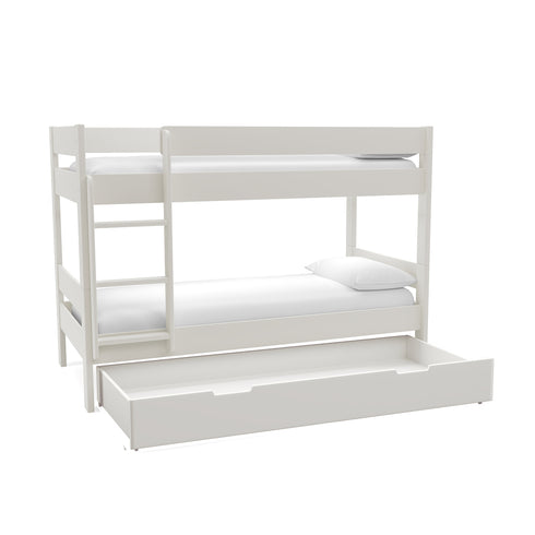Compact Bunk Bed With Trundle Drawer White