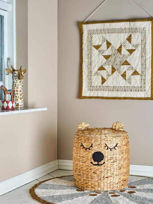 Bloomingville Dolma Basket w/Lid, Nature, Water Hyacinth
