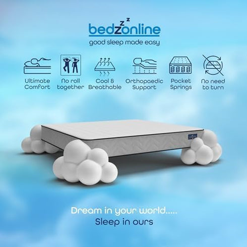 BEDZONLINE Pocket Sprung Mattress - Thick Medium Firmness Sleep Support