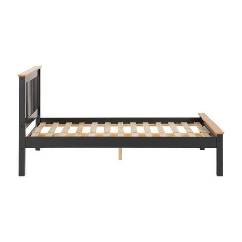 Monaco 5FT Bed Low Foot End - Grey/Oak Effect