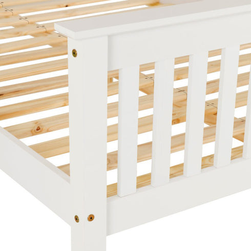 Monaco 5FT Bed High Foot End - White