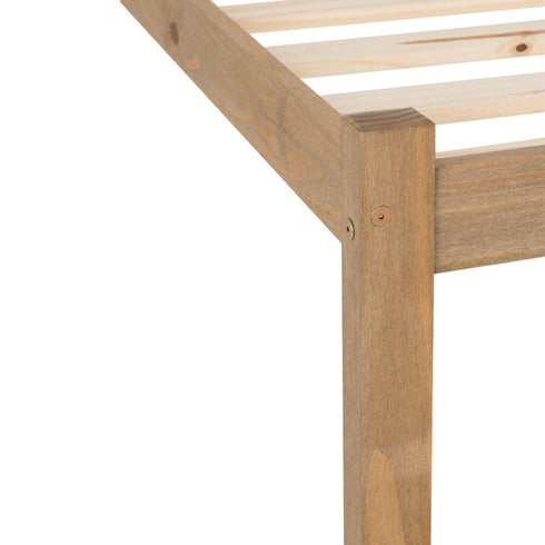 Panama 4FT6 Bed - Natural Wax