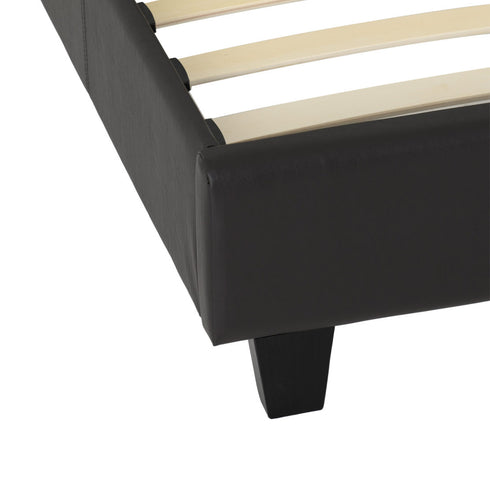 Prado 4FT6 Bed - Brown Faux Leather