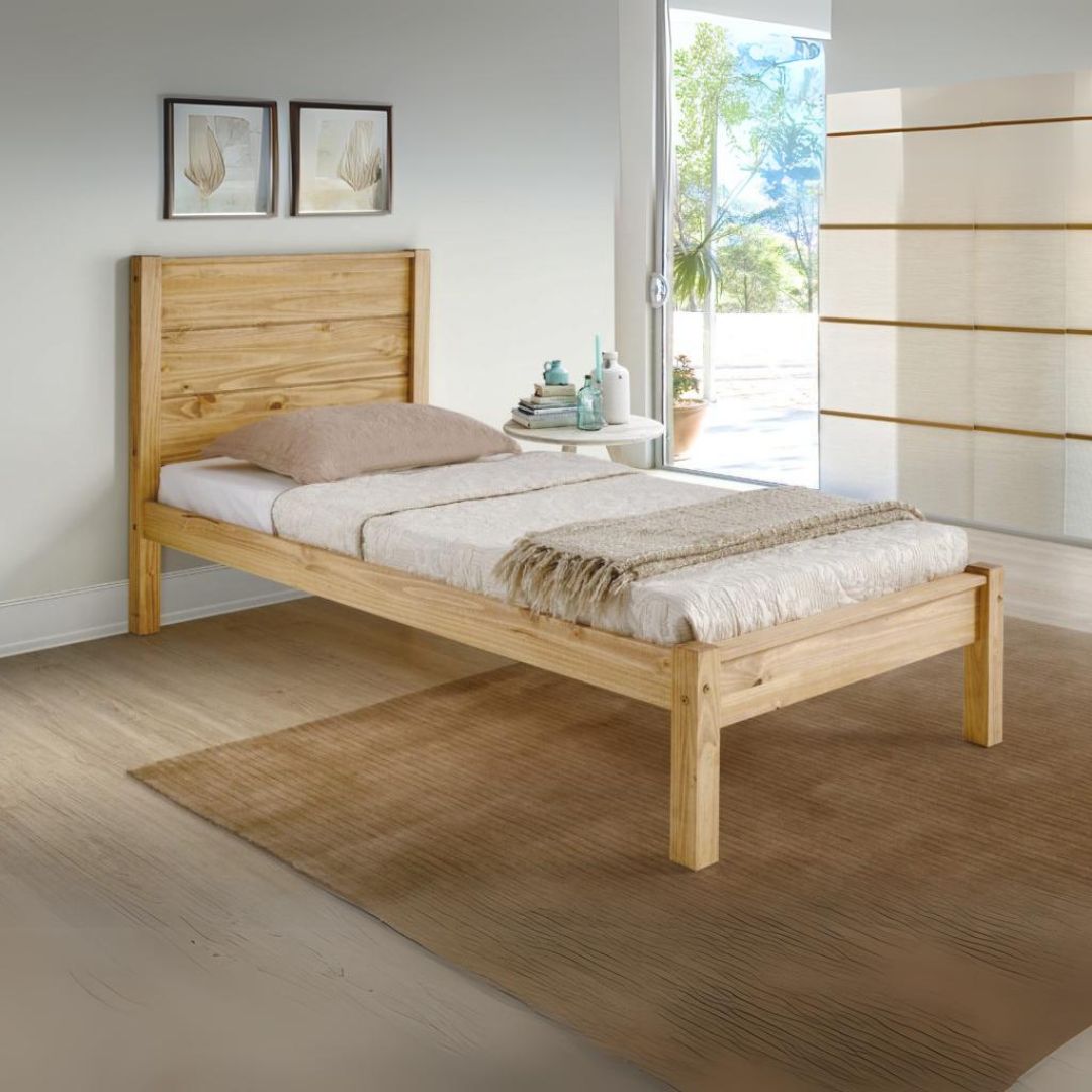 Barton 3FT Bed - Waxed Pine