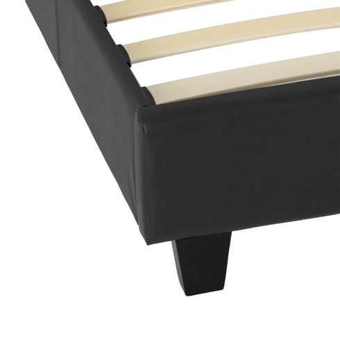 Prado 4FT6 Bed - Black Faux Leather