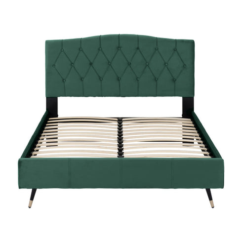 Freya 4FT6 Bed - Green Velvet Fabric