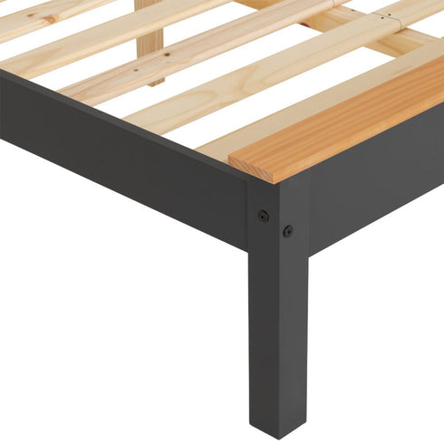 Monaco 5FT Bed Low Foot End - Grey/Oak Effect