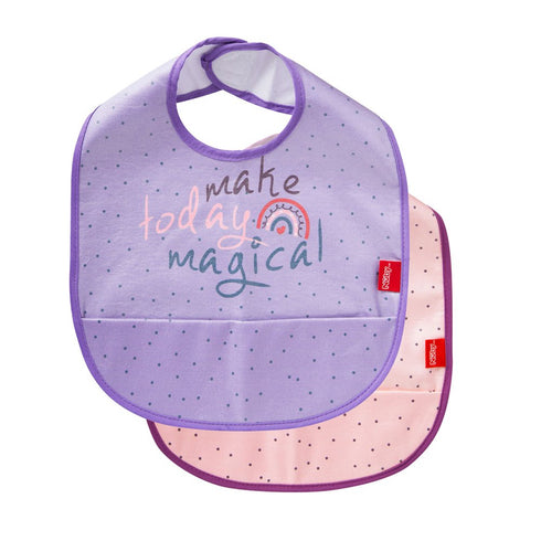 Nuby Catch All Bib Twin Pack Girl