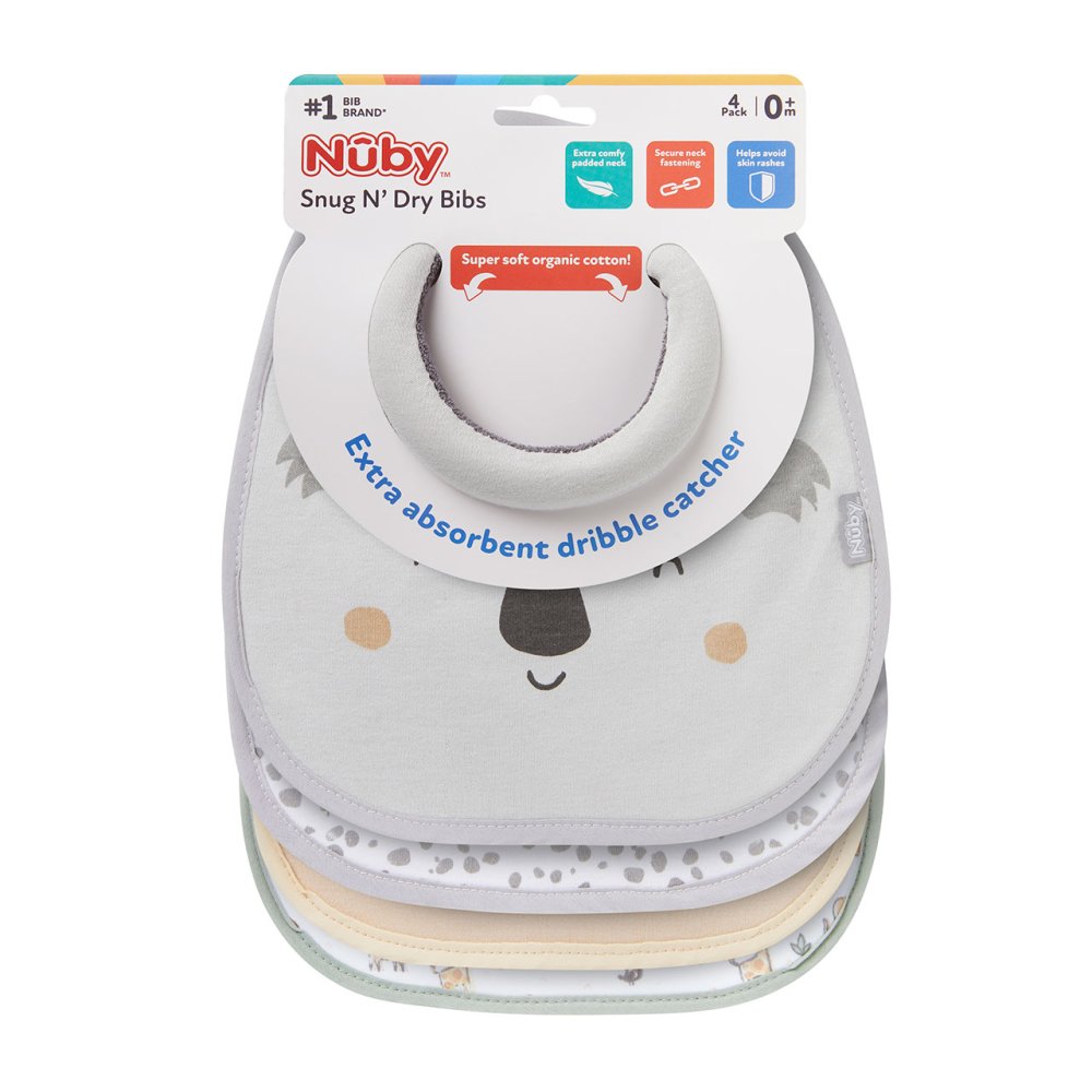 Nuby Snug N Dry 4pk Organic