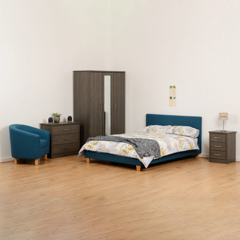 Prado 4FT6 Bed - Petrol Blue Fabric