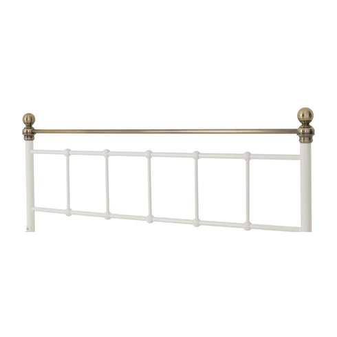 Marlborough 4FT6 Bed - White/Antique Brass
