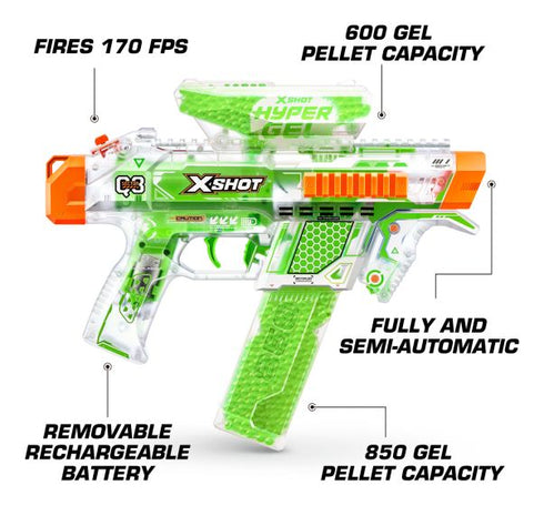 XShot Hyper Gel Glow In The Dark Nightstrike Blaster (5,000 Glow In The Dark Hyper Gel Pellets)