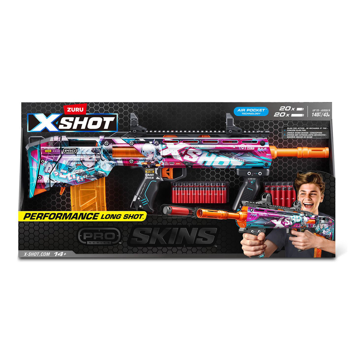 XSHOT Skins Pro Series 1 Anime Long Shot Blaster (40 Darts)