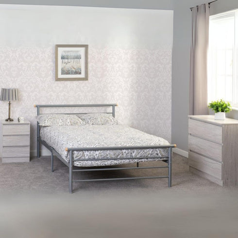 Orion 4FT6 Bed - Silver