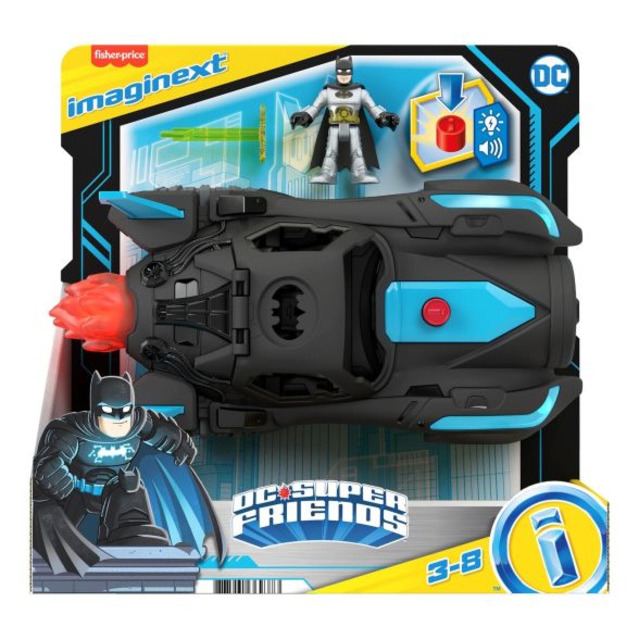 Fisher Price Imaginext DC Super Friends Lights & Sounds Batmobile