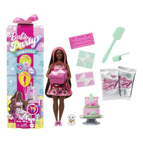 Barbie Party Unboxed Pet Birthday - Doll 2 Brun
