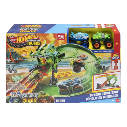 Hot Wheels MT Sharks vs Dinos Dragon Destruction