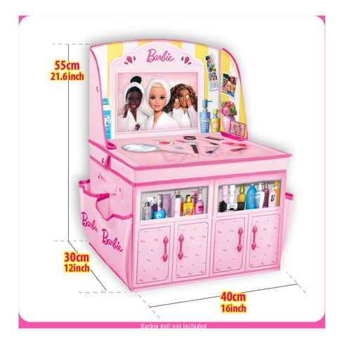 Barbie 2 in 1 Foldable Role Play Vanity Storage