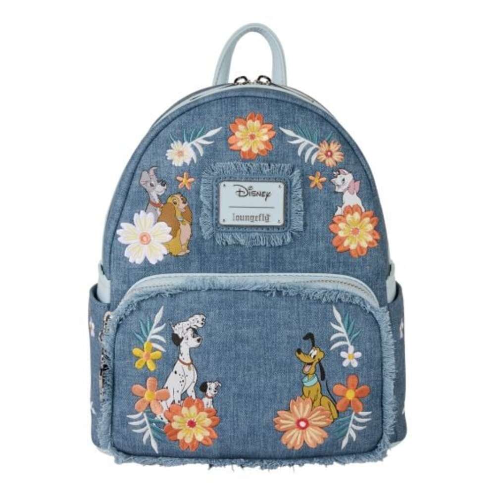 Loungefly - Dogs & Cats Faux Denim Mini Backpack