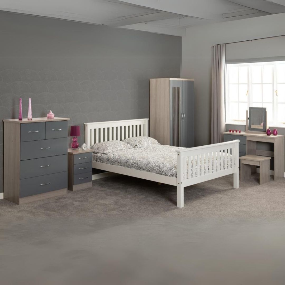 Monaco 4FT6 Bed High Foot End - White