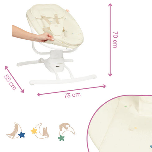 Badabulle Lateral Swing With Remote - Cream