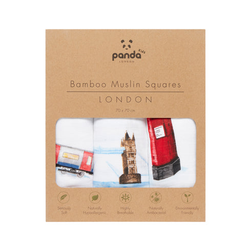 Panda London Bamboo Baby Muslins - Squares