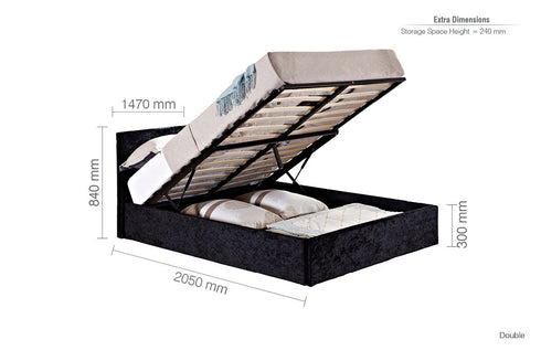 Berlin Fabric Ottoman Bed