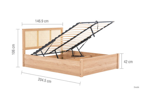 Croxley Rattan Ottoman Bed Oak