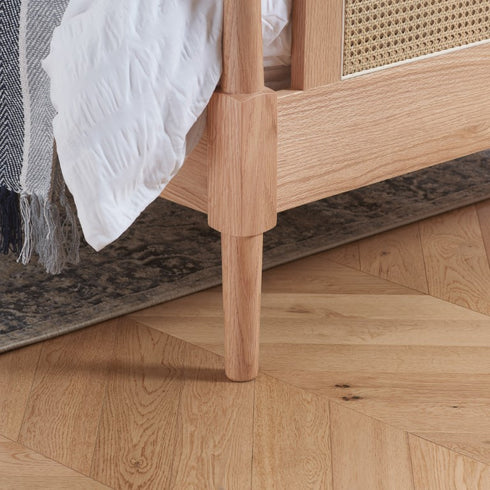 Geneva Rattan Bed Oak