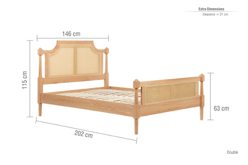 Geneva Rattan Bed Oak