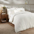 Harrison Stripe Tufted Soft Touch Duvet Cover Set White - Double