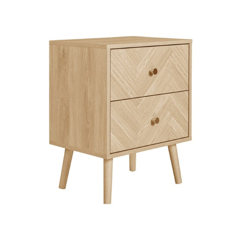 Herringford 2 Drawer Bedside Oak