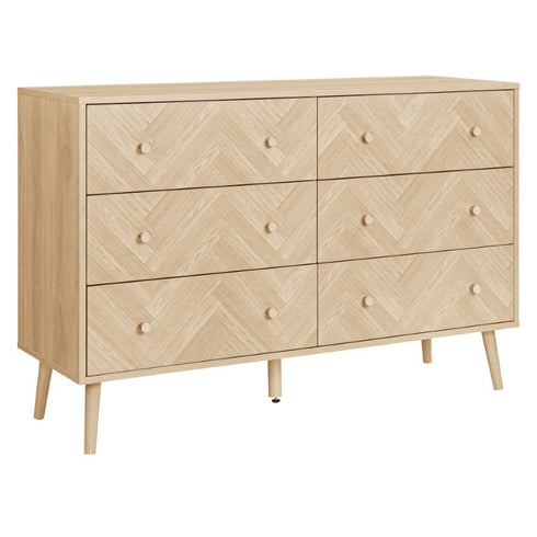 Herringford 6 Drawer Bedside Oak