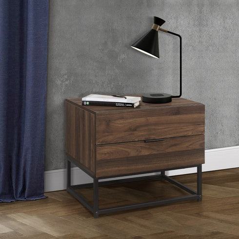 Houston 2 Drawer Bedside Walnut