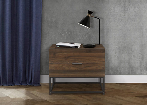 Houston 2 Drawer Bedside Walnut
