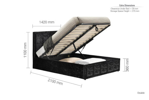 Hannover Fabric Ottoman Bed