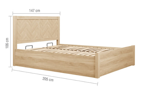 Herringford Ottoman Bed Oak