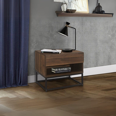 Houston 1 Drawer Bedside Walnut