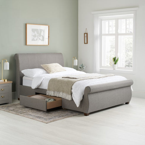 Lancaster Fabric Bed Grey