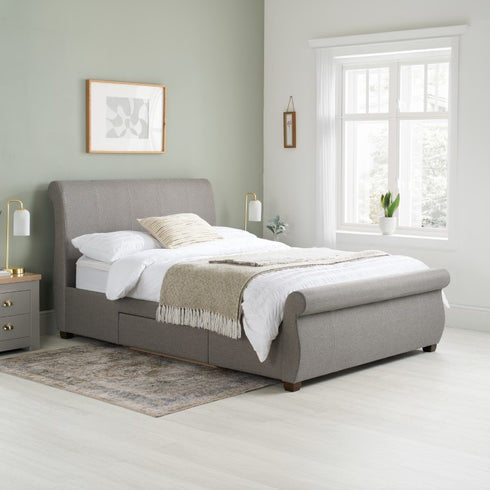 Lancaster Fabric Bed Grey