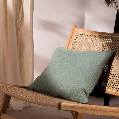 Lark Muslin Crinkle Cotton Cushion 45 x 45 cm