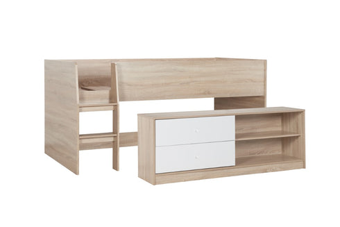 Leyton Cabin Bed White & Oak Effect